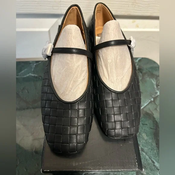 DV Dolce Vita Mulaney Mary Jane Black Woven Shoes - Picture 1 of 7